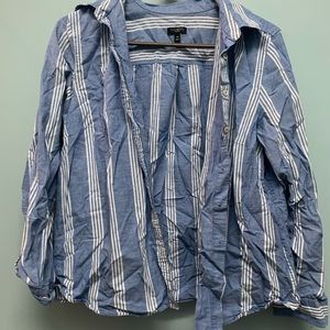 Talbots Blue and White Stripped Button Up